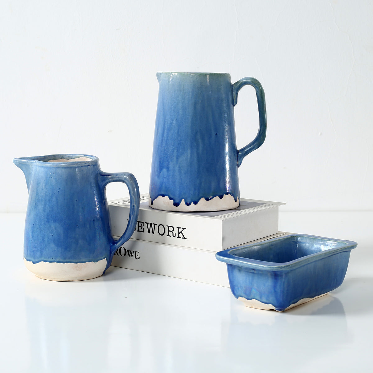 Approx. 7.5 Inches High Green-Blue Pitcher (3.9" Opening)