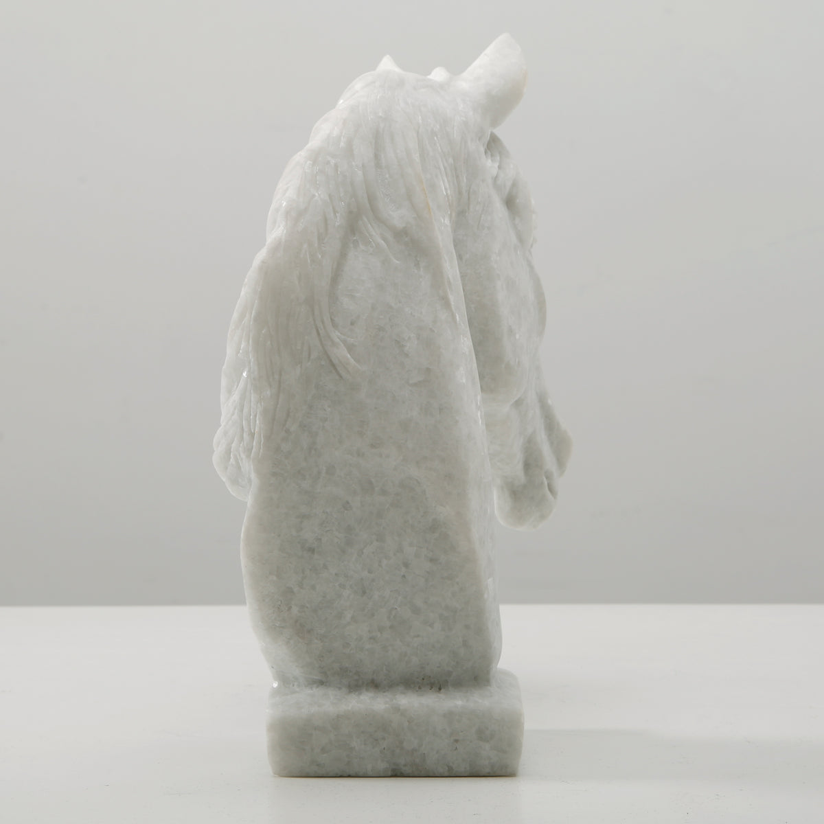Hand Carved White Marble Horse Head 8x4x9.8H