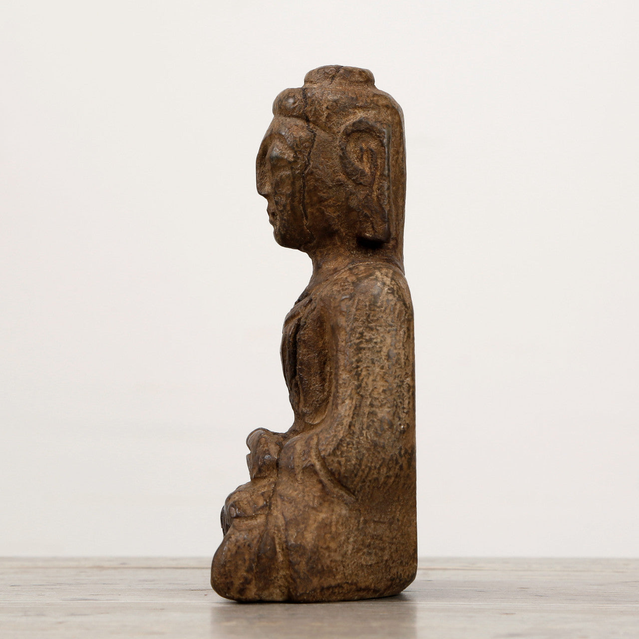 Bluestone Hand-Carved Praying Buddha