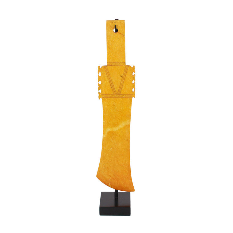 Amber Jade Ax Statue With Base 4X3X20H image 3