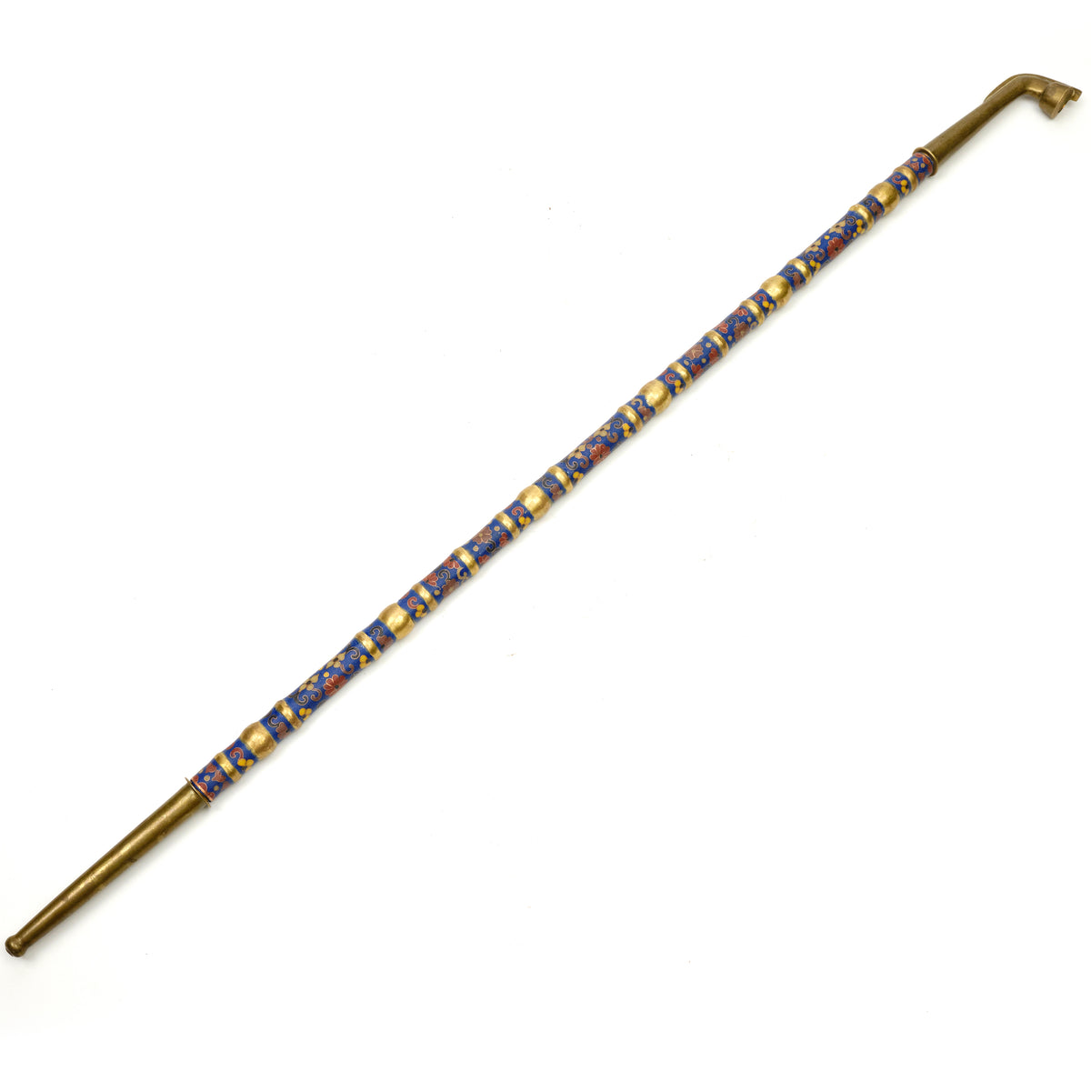 Cloisonne Tobacco Pipe Large White