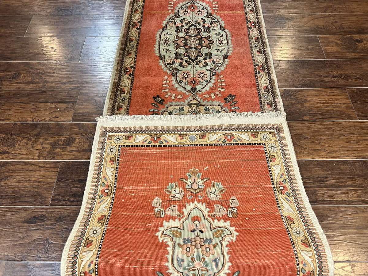 Persian Tabriz Runner Rug 3 x 12, Open Field, Terracotta - Jewel Rugs, view 13