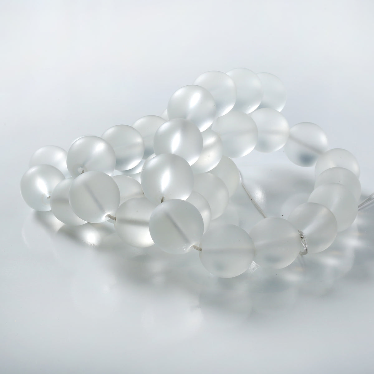 Approx. 21" Long Frosted Glass Beads