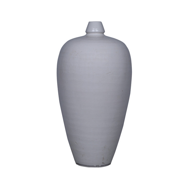 17" Creamy White Ceramic Plum Vase Small Opening image 3