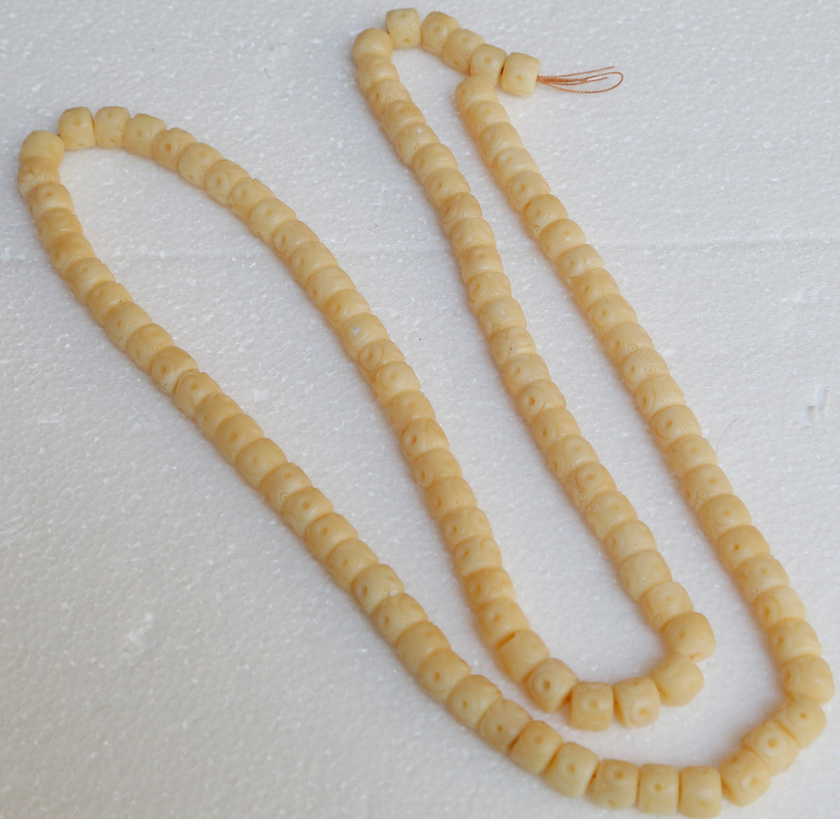 Nature Bone Decorative Bead with Carving