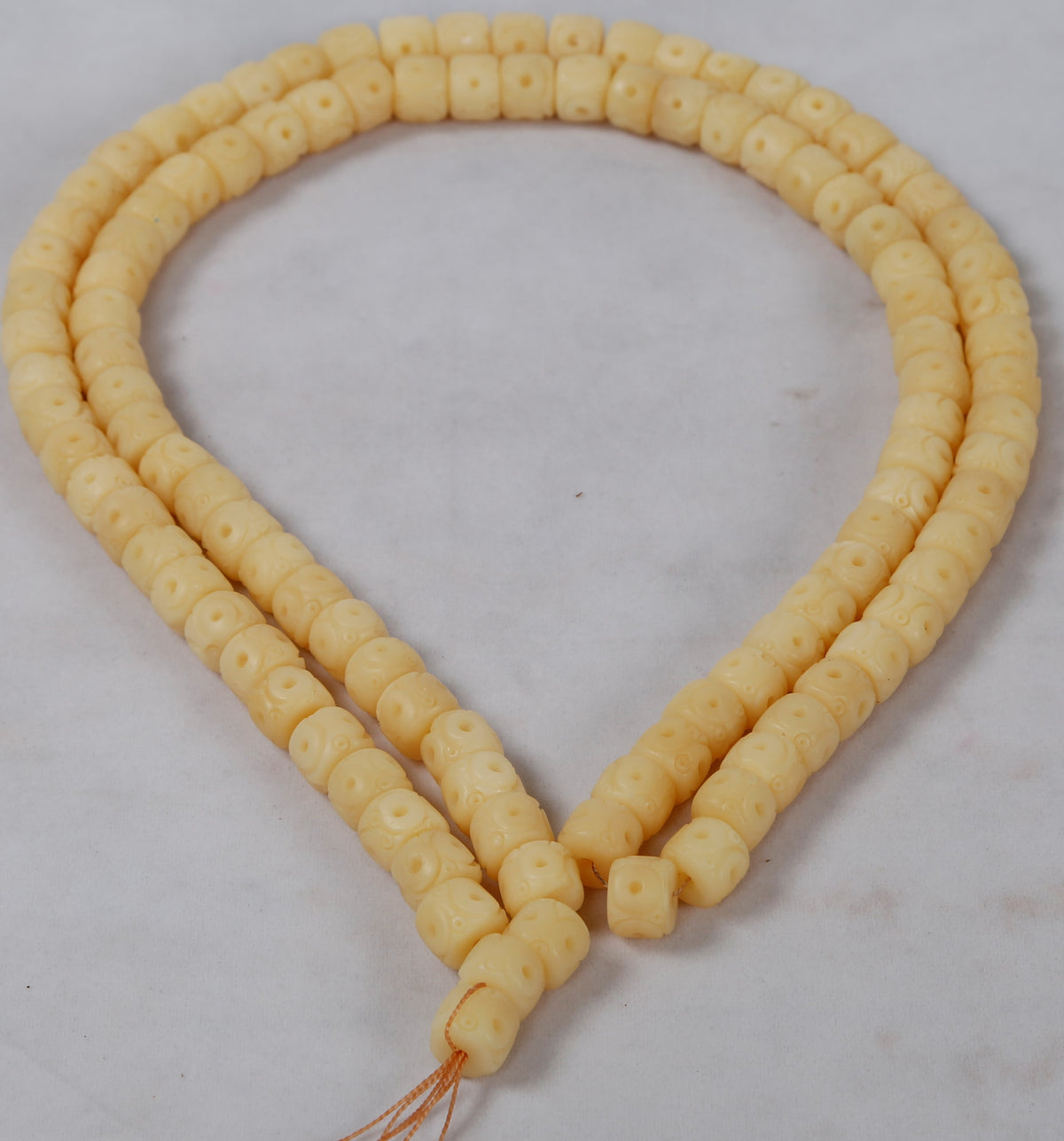 Nature Bone Decorative Bead with Carving
