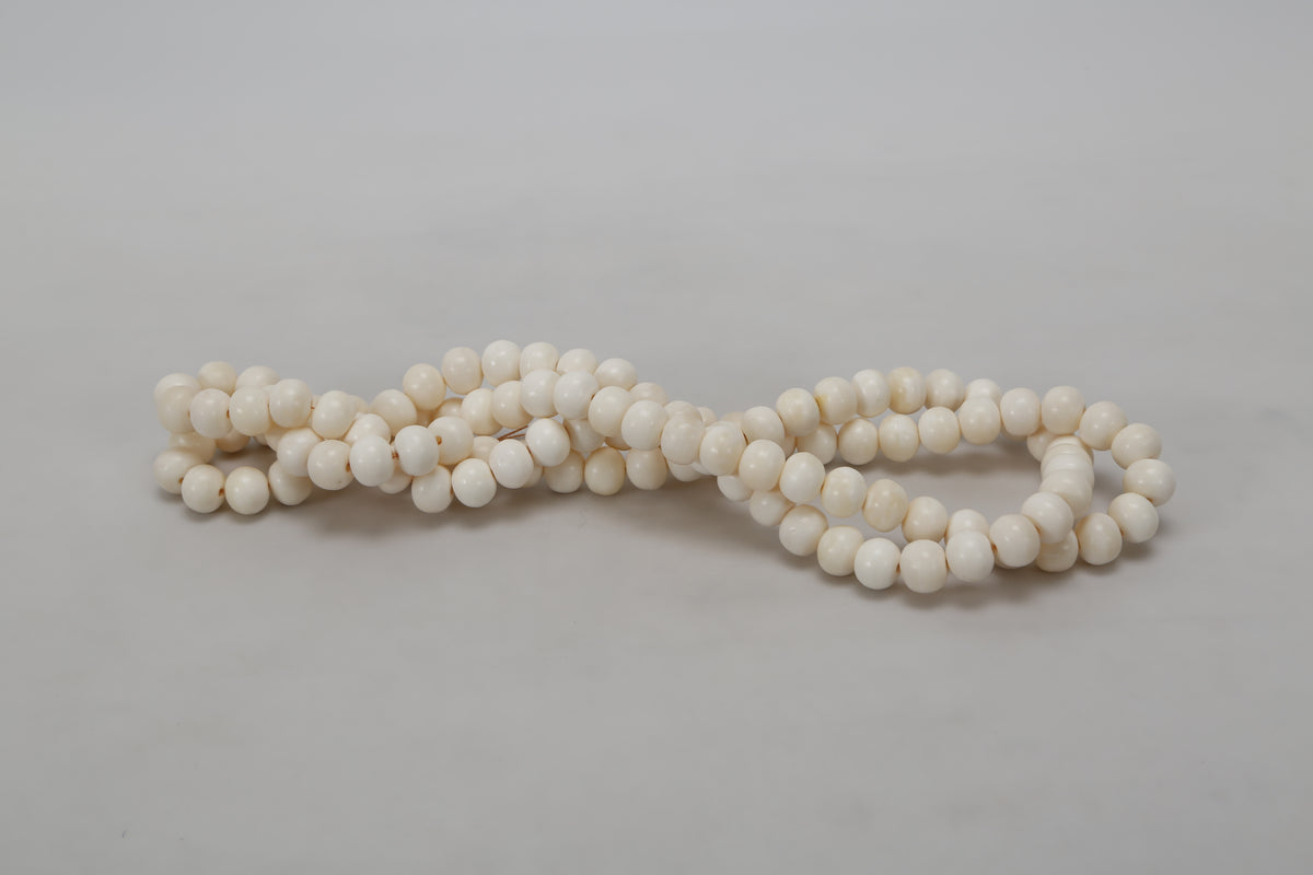 24" Long decorative white bone beads