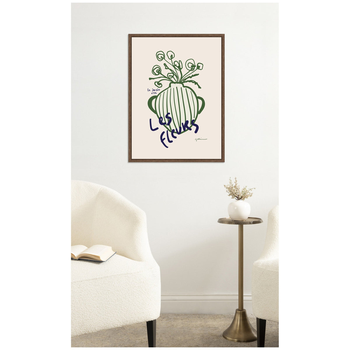 Le Jardin by Gabrielly Guedes Framed Canvas Wall Art Print