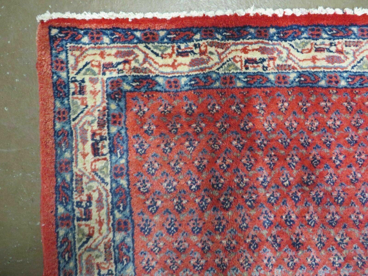 Antique Persian Seraband Runner 3.7 x 11 - Red, Wool, Mir Pattern - Jewel Rugs, view 7