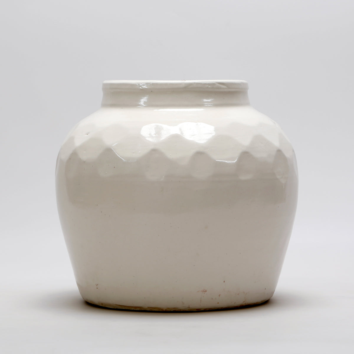 10" White Ceramic Round Jar