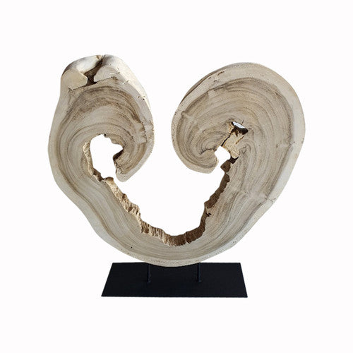 Artistic Wooden Slice with Iron Stand Medium Weathered Nature( shape & size vary) image 2