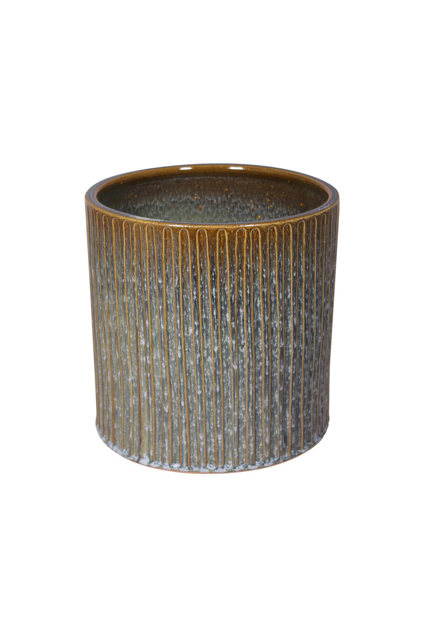 Grooving Pot in Rustic Green