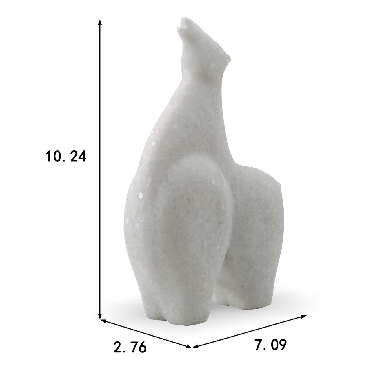 10" High Hand Carved Horse Statue Natural White Marble