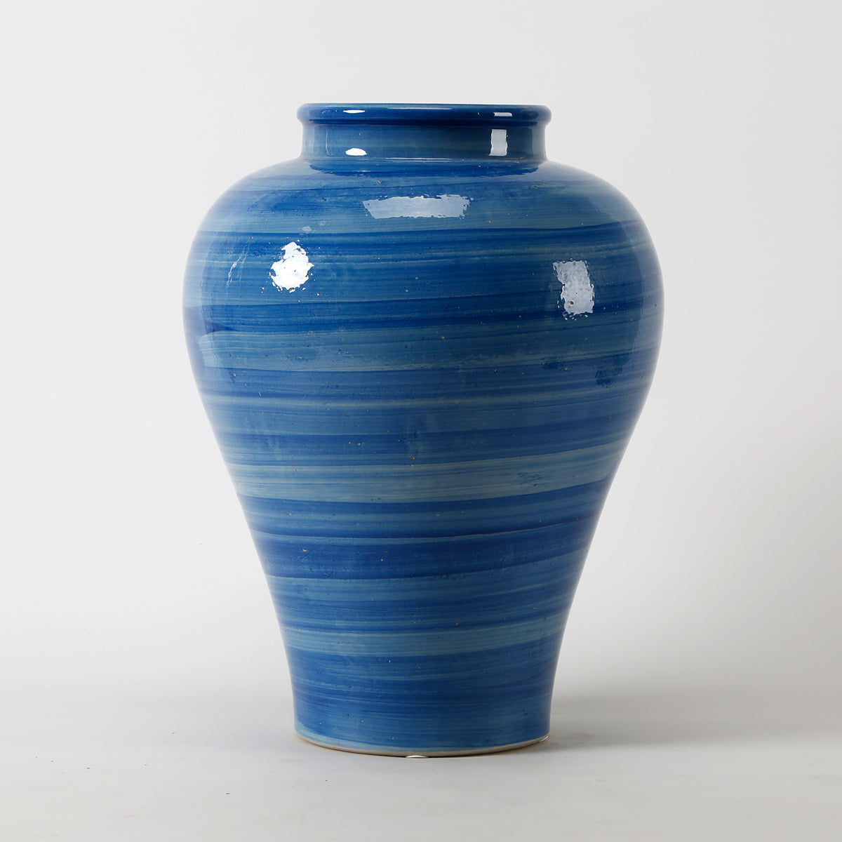 Sky Blue Jar Large Opening 15"H