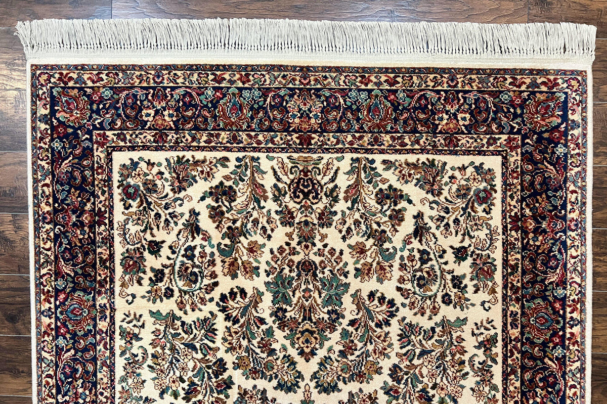 Karastan Rug 5.9 x 9 Ivory Sarouk #760, Vintage Wool Original Collection 700 Series, Discontinued - Jewel Rugs, view 4