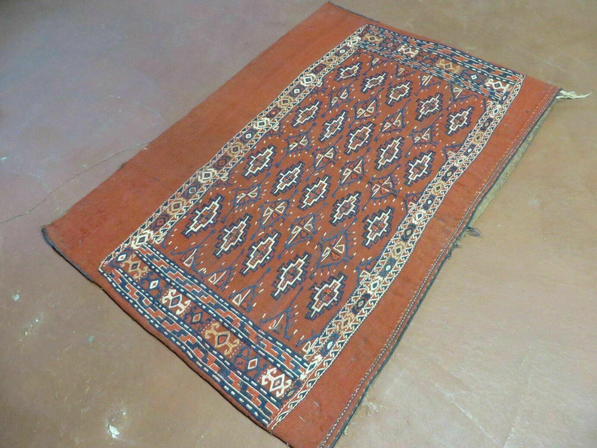 2'8" X 4' Antique Handmade Tribal Wool Rug Pillow Case Yamud Flat Weave Diamond - Jewel Rugs, view 2