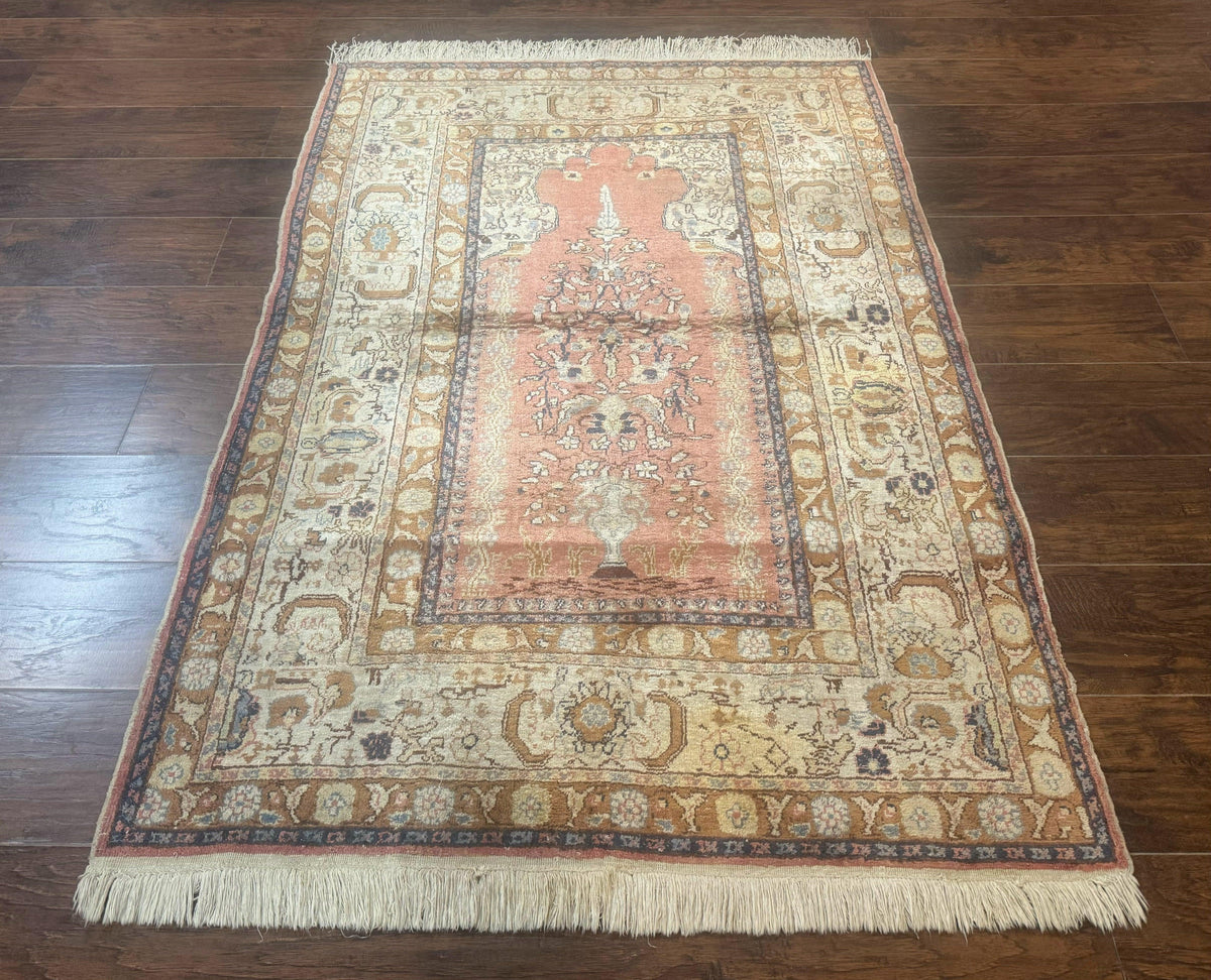 Silk Turkish Kayseri Rug 4x6, Haji Jalili Design, Vintage Rug - Jewel Rugs, view 2