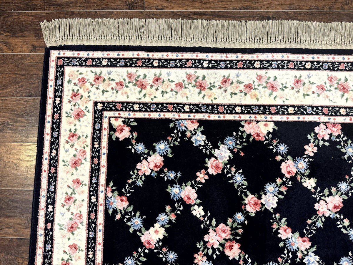 Karastan Rug 8.8 x 12, Garden of Eden #509/1270, Ebony Trellis, Vintage Discontinued Wool Pile Karastan Carpet - Jewel Rugs, view 7