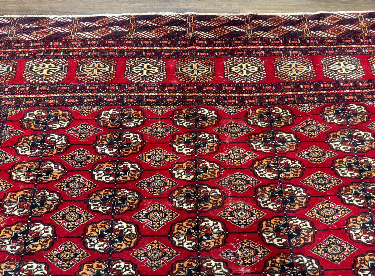 Bokhara Rug 9x12, Red Turkoman Rug, Pakistani Rug, Tribal Carpet, Wool Rug, Red Rug - Jewel Rugs, view 3