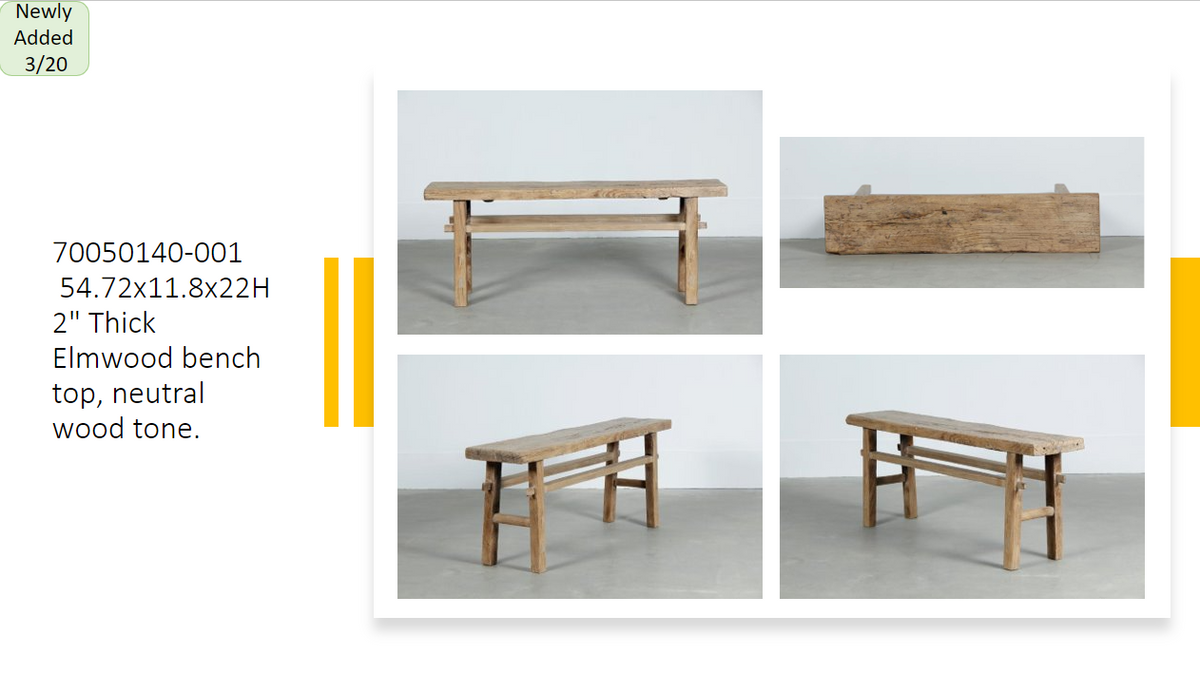 Vintage Bench Medium about 3-4ft long Weathered natural(size & color vary)