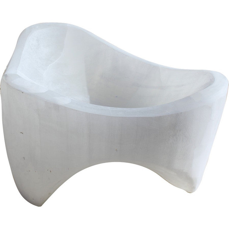 Live Edge Selenite Abstract Bowl Approx. 16x12x8H (Size Vary) image 3