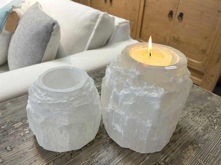 Approx. 7 Inches High Selenite Candle Holder (size vary) image 3