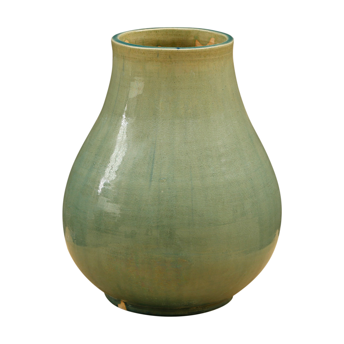 Green Vintage Style Vase Large opening
