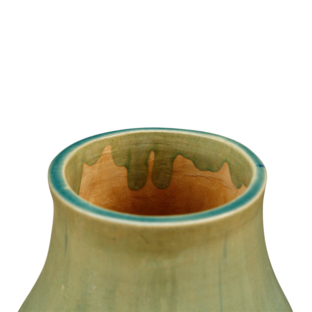 Green Vintage Style Vase Large opening