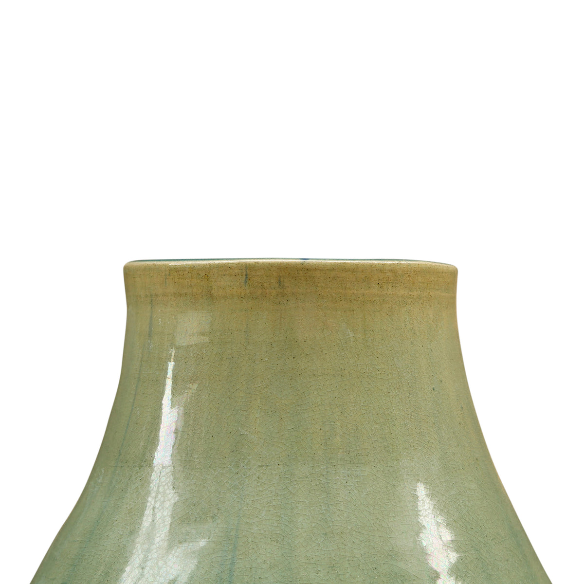 Green Vintage Style Vase Large opening