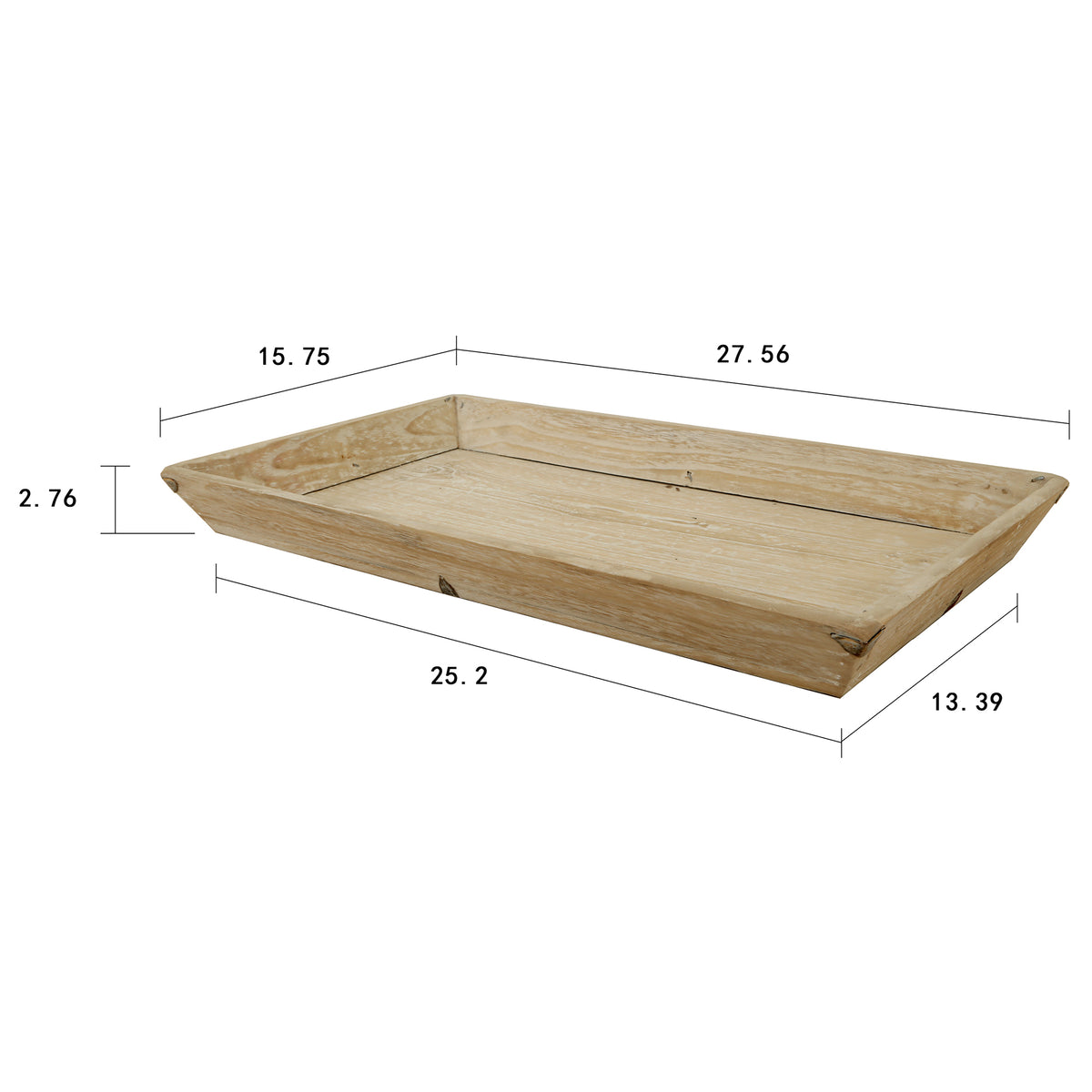 Vintage RectangleTray Weathered Off white wash