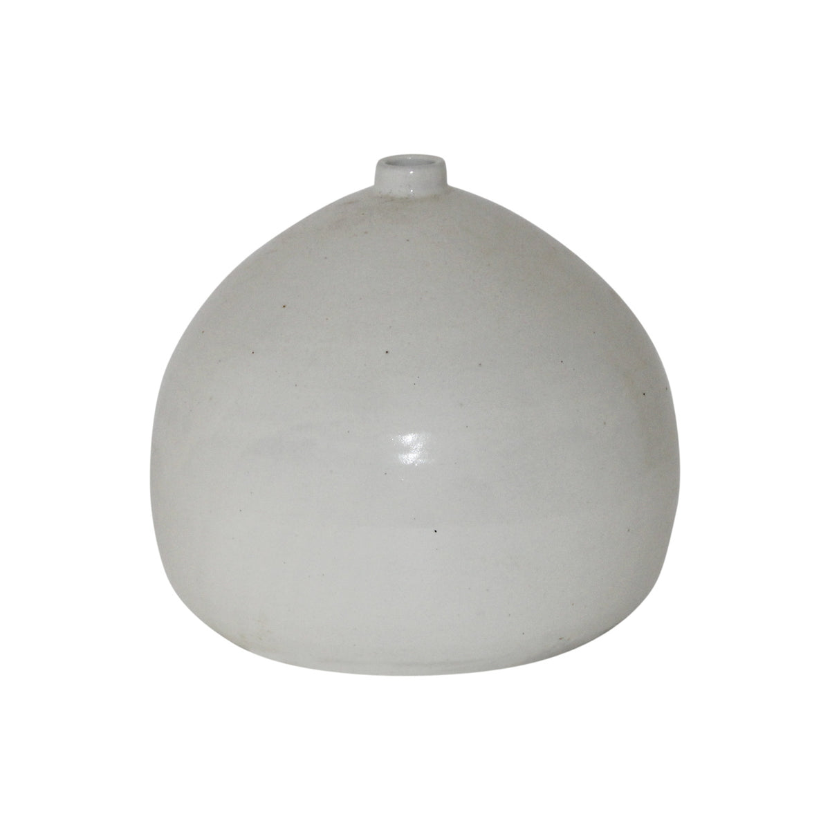 Approx. 10" Off White Ceramic Pot water-drop shape