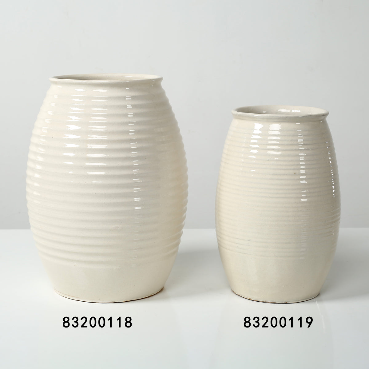 Approx. 14 Inches High Off White Ceramic Coil Pot