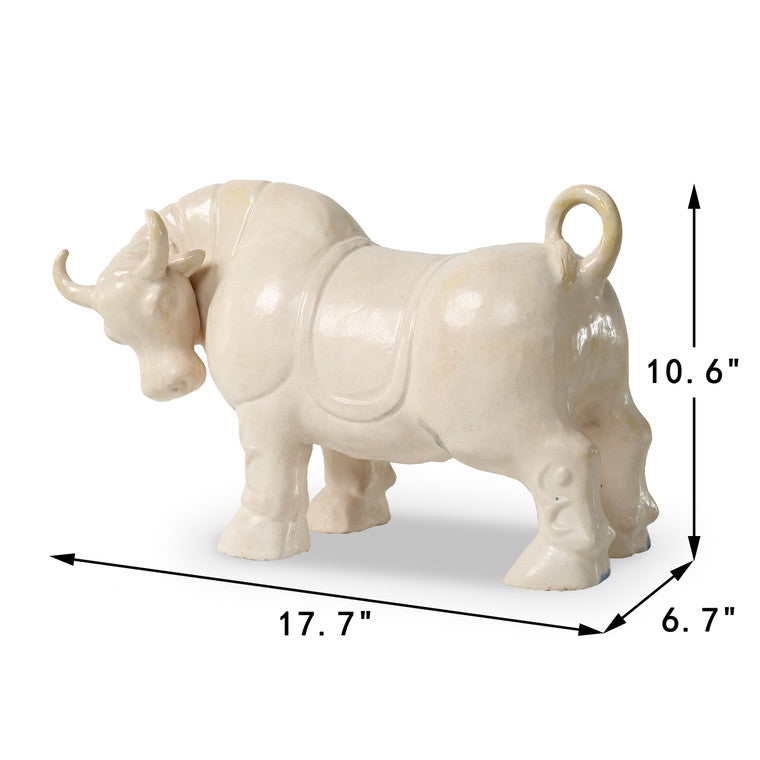 18 Inches Fighting Bull Creamy White image 3