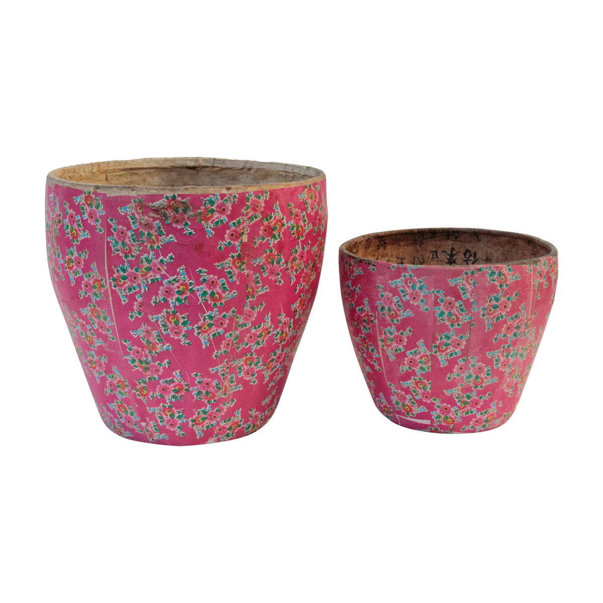 Vintage Paper basket Large Rose Pink(size & color vary)