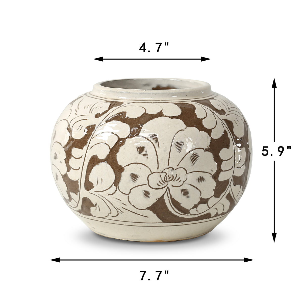 Approx. 6 Inches Amalfi Double Glazed Round Vase (4.7" Opening)