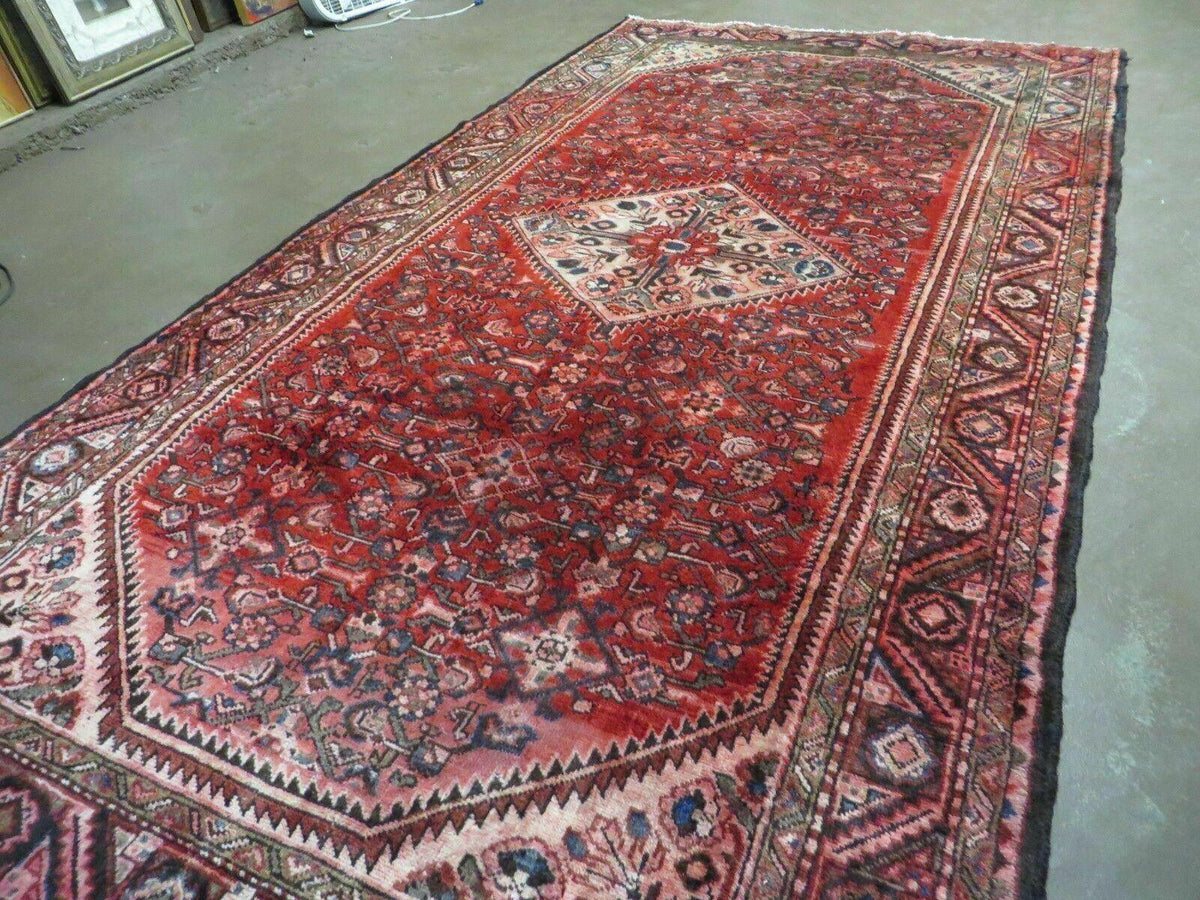 5' 6" X 10' Antique Handmade India Floral Oriental Wool Rug Veg Dyes Red Nice - Jewel Rugs, view 3