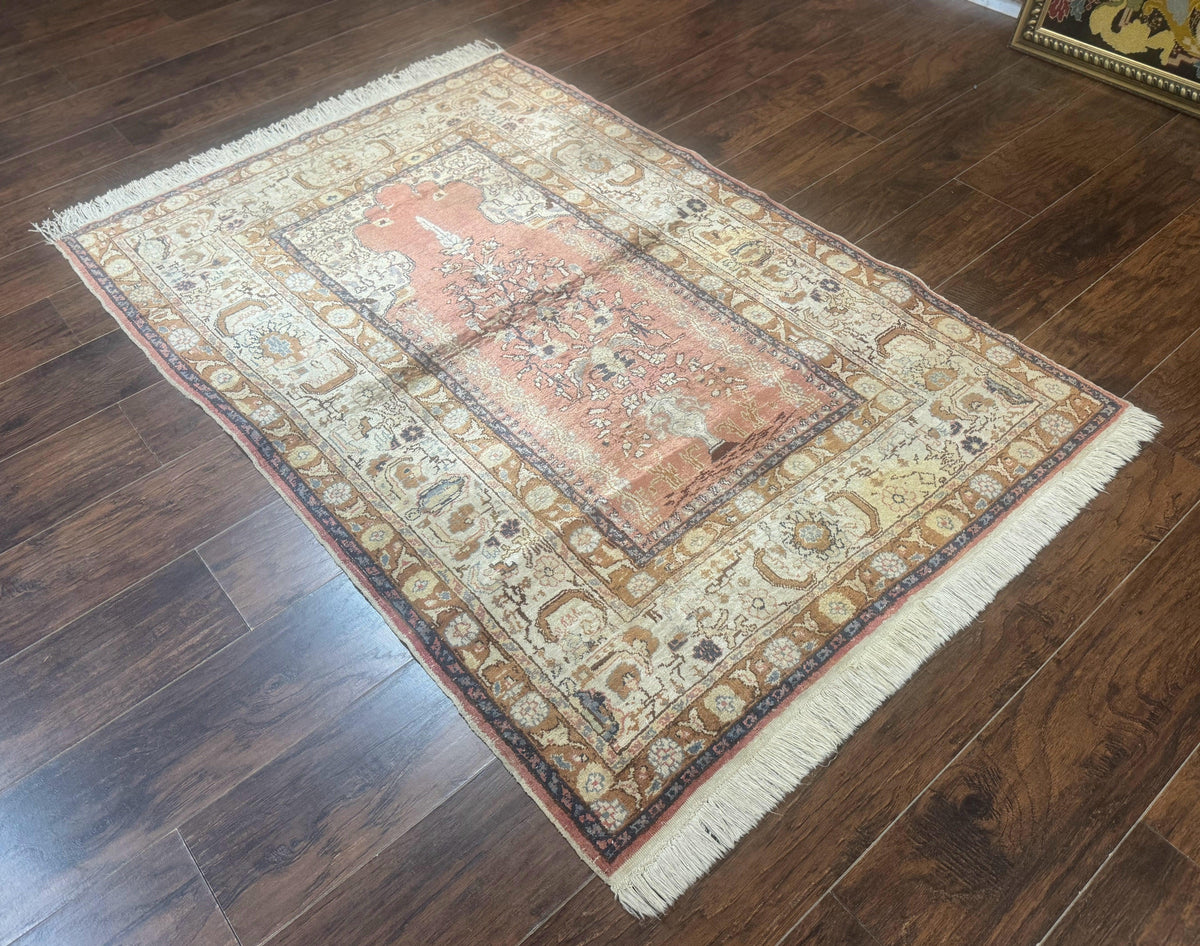 Silk Turkish Kayseri Rug 4x6, Haji Jalili Design, Vintage Rug - Jewel Rugs, view 10
