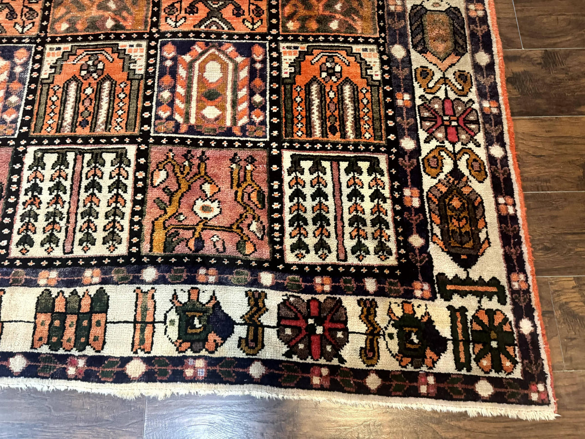 Persian Bakhtiari Tribal Rug 7x10, Panel Design, Semi Antique - Jewel Rugs, view 10