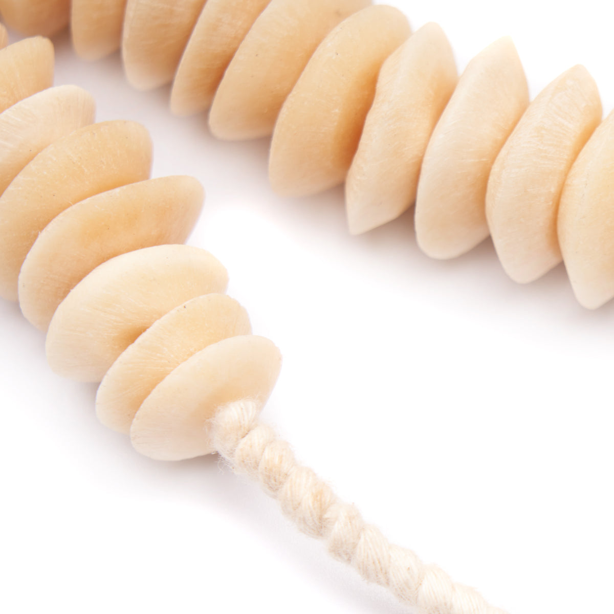 15" Africa Bone Bead Flat Conical