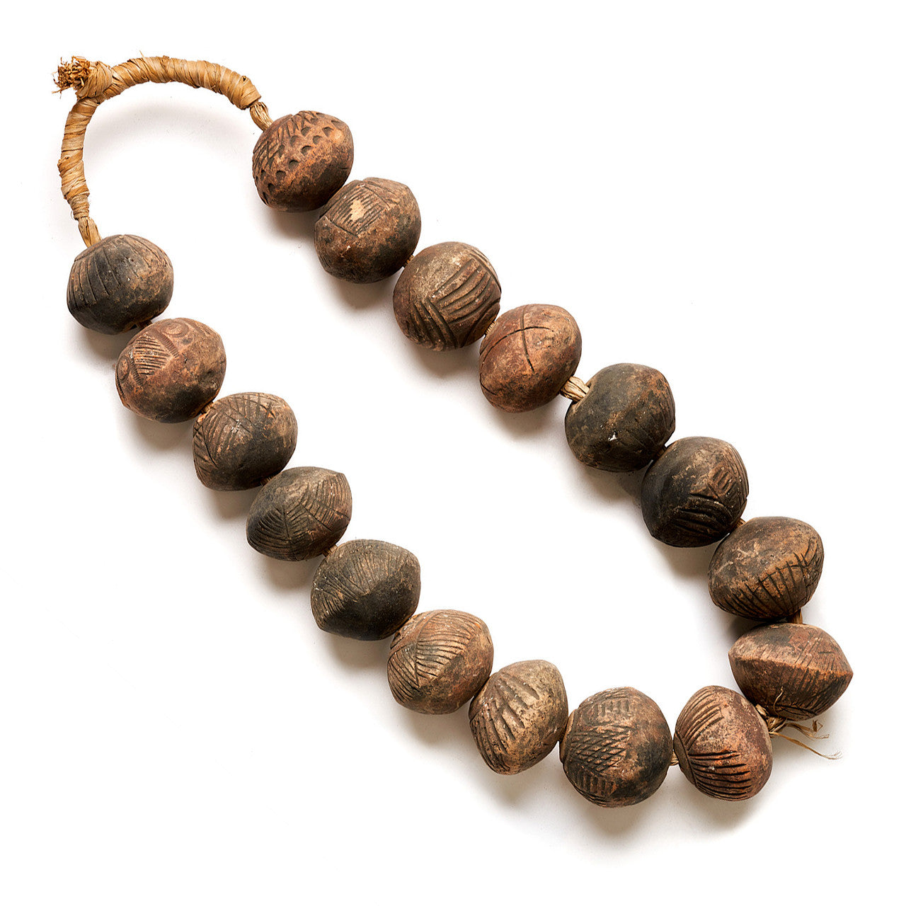 Vintage African Colored Clay Bead Strand image