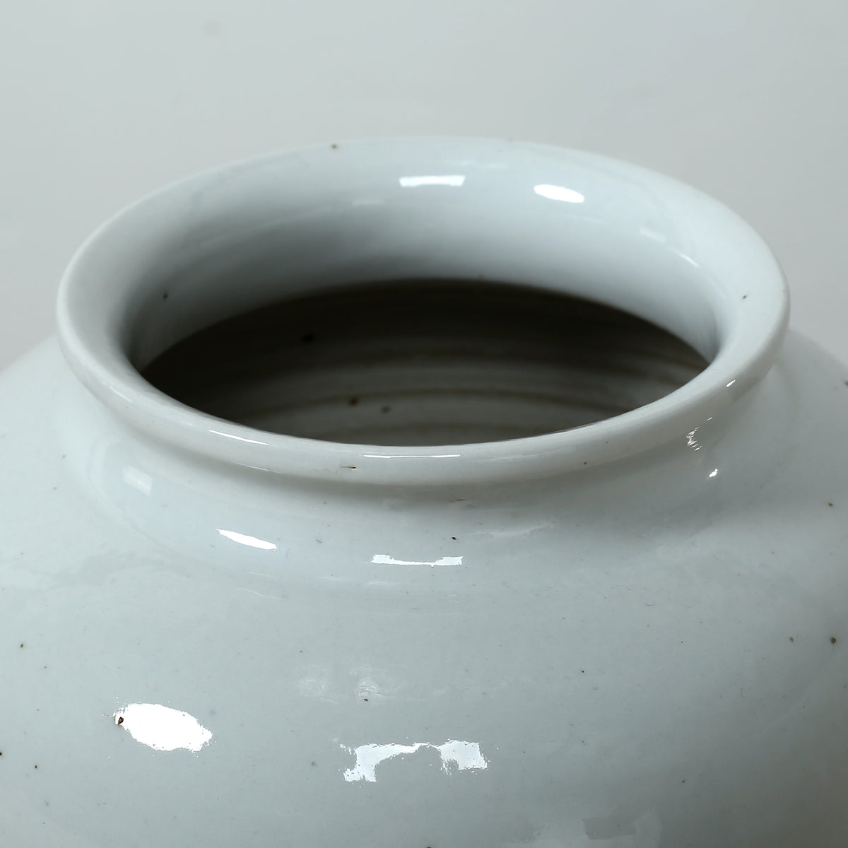 9" Wide Clara Round Vase with Unglazed Base