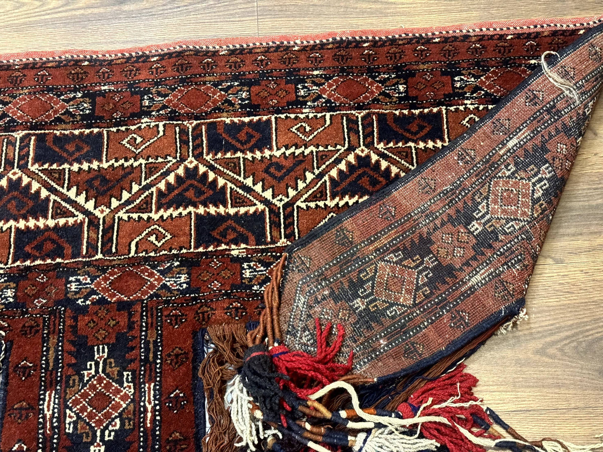 Antique Afghan Beshir Tent Header Textile Rug, Tribal Collectible, Wool - Jewel Rugs, view 12