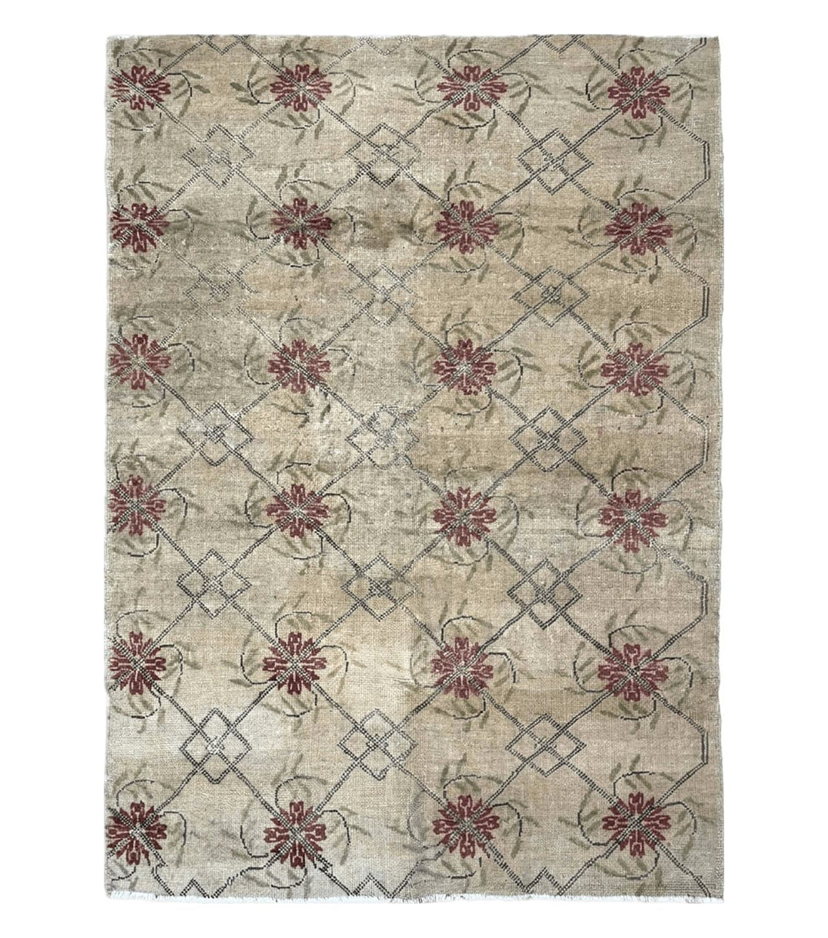 Turkish Rug 5x6, Oushak Carpet, Beige - Jewel Rugs