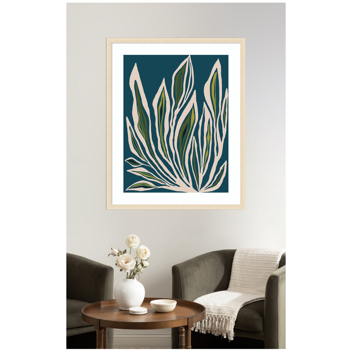 Framed Art Blue Flora 2 by Alicia Bock
