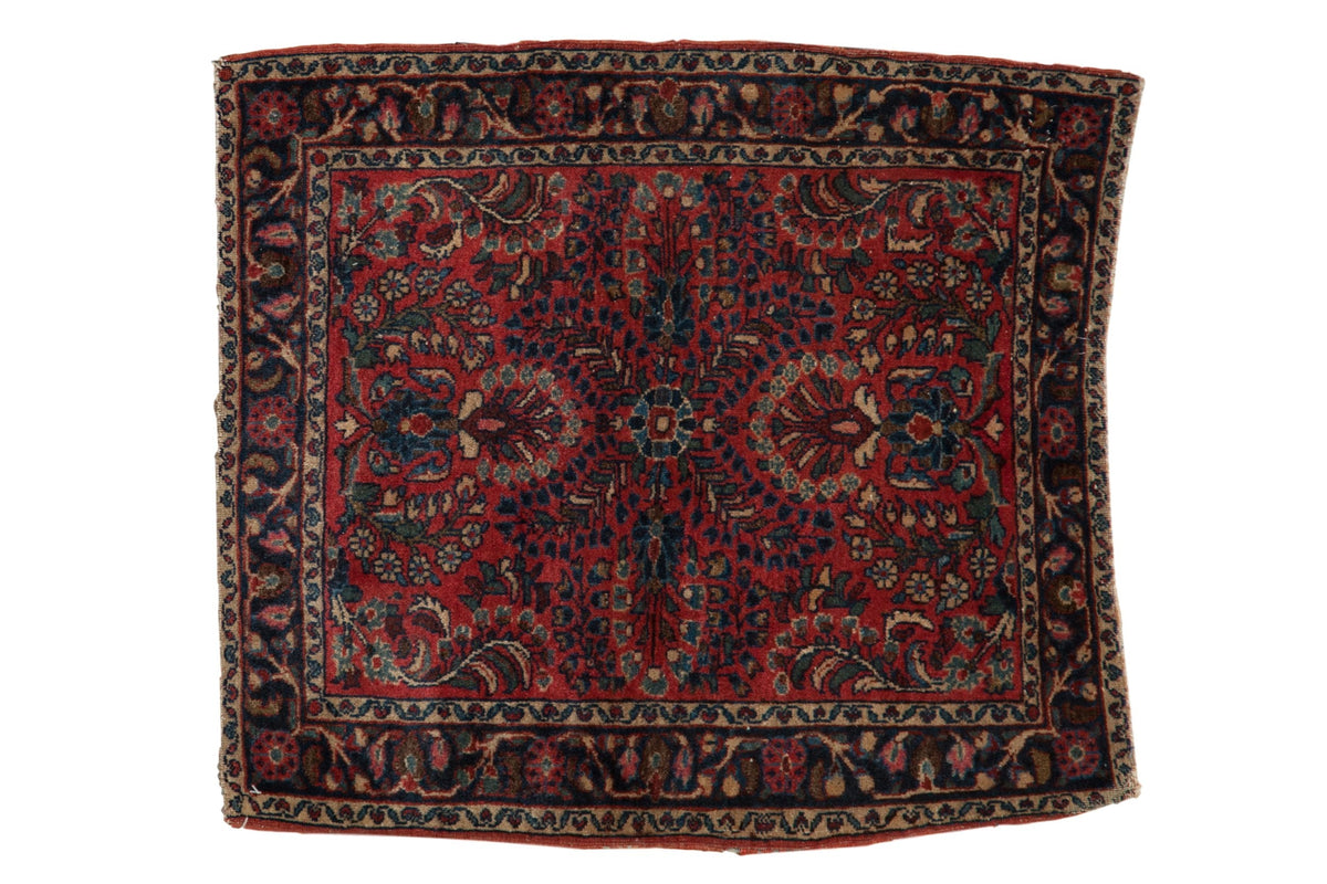 2.5x3 Vintage Fine German Sarouk Square Rug