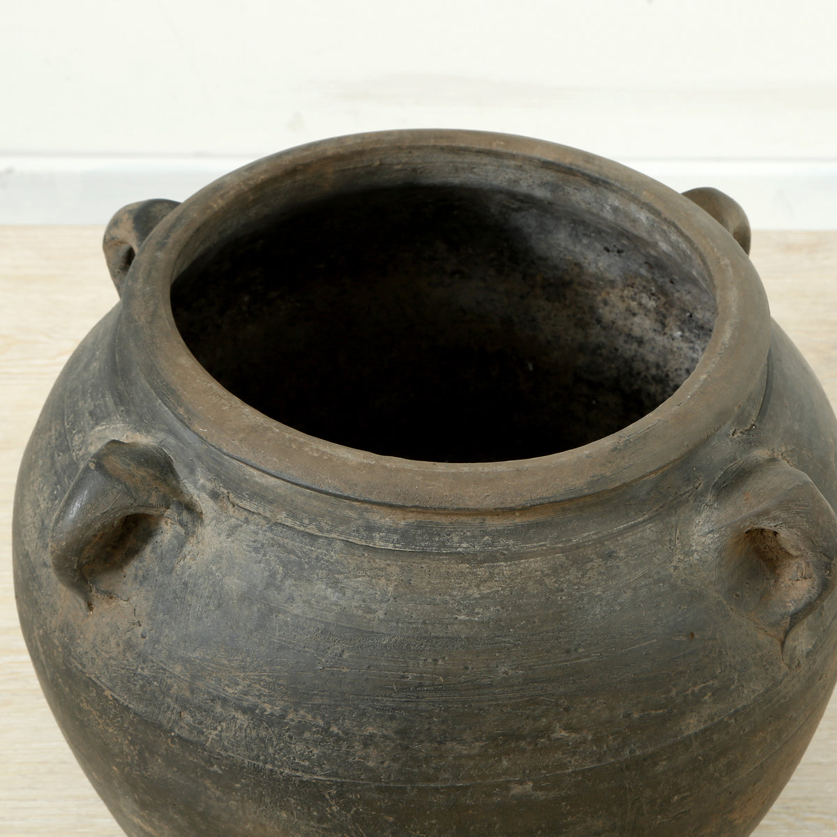 Approx 10-15 Inches High Vintage Charcoal/Gray Water Jars with Four Handles