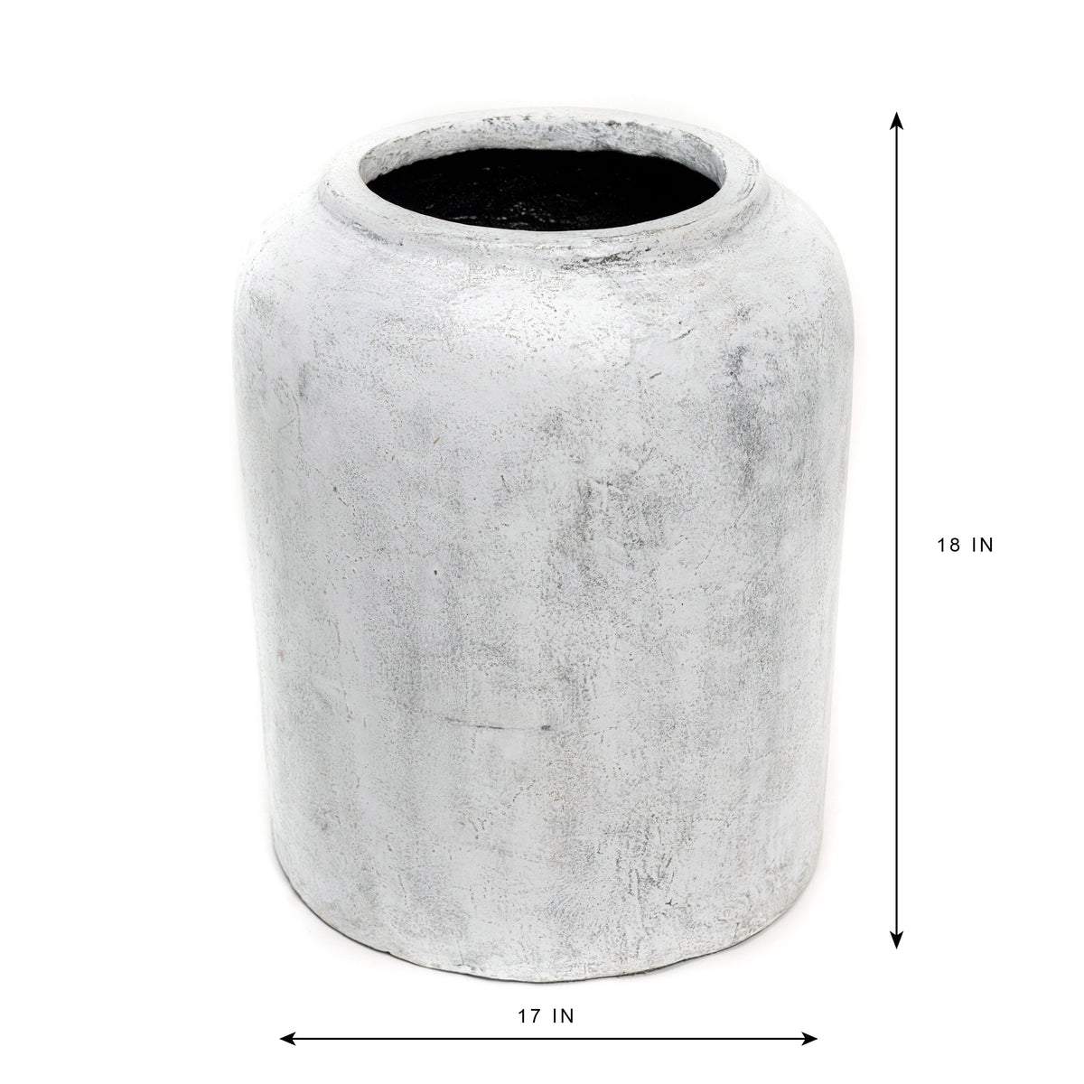 18" Cement Planter Antique White
