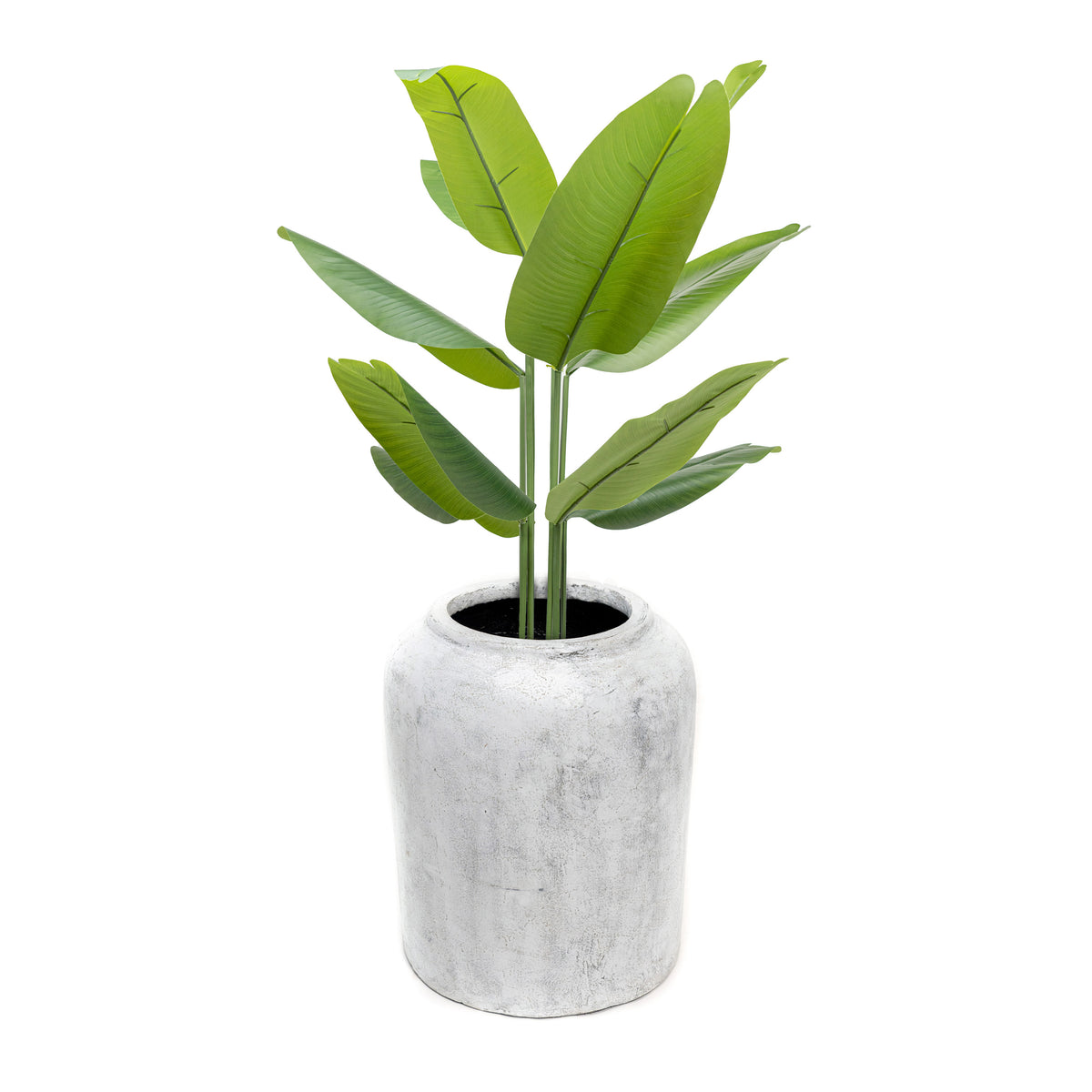 18" Cement Planter Antique White