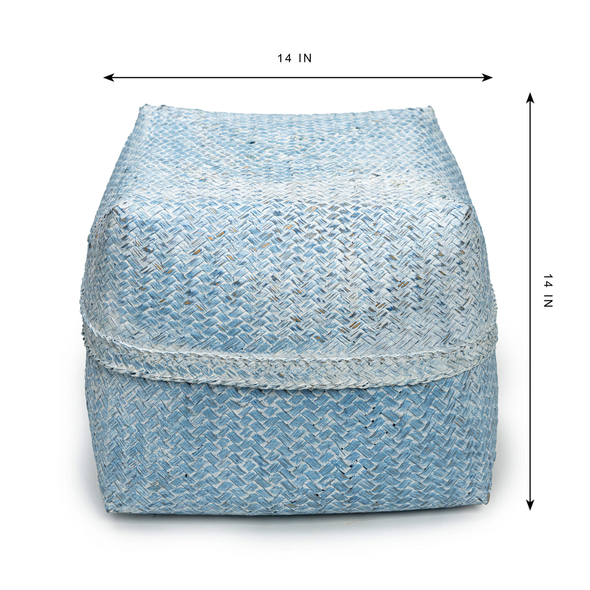 Bamboo box weathered blue14x14