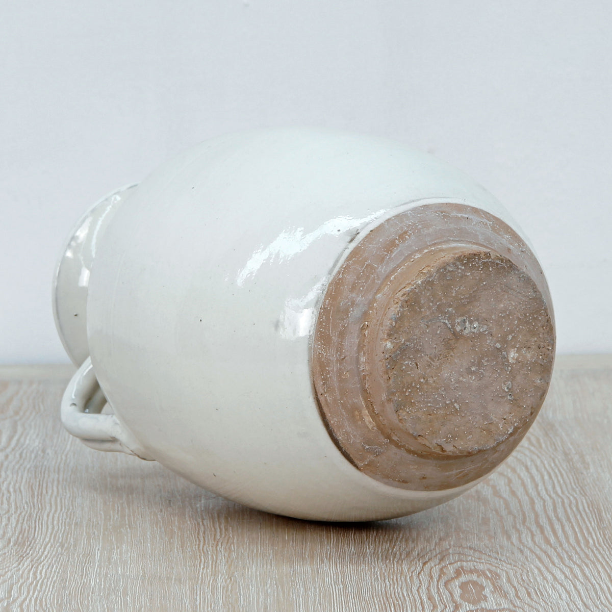 12" Off White Ceramic Pitcher Unglazed Base
